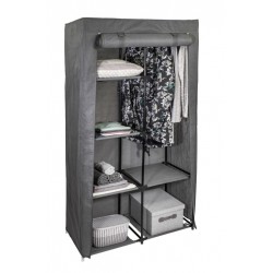 Dulap textil pliabil cu rafturi culoare antracit